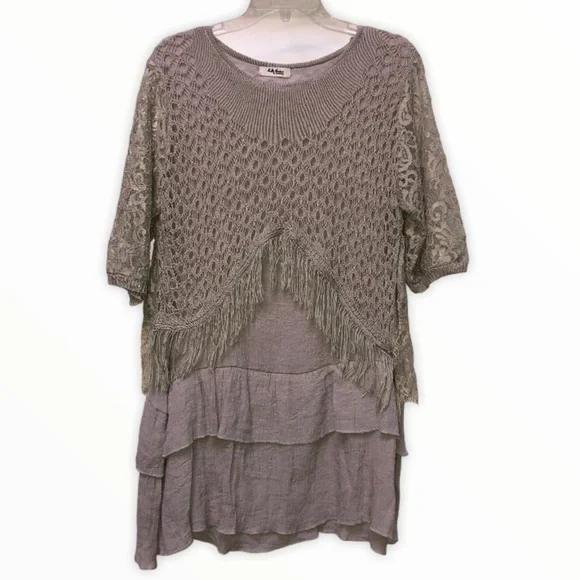 BOHO crochet fringe Tunic/Dress Selfie Couture by Trendology - Picture 3 of 9